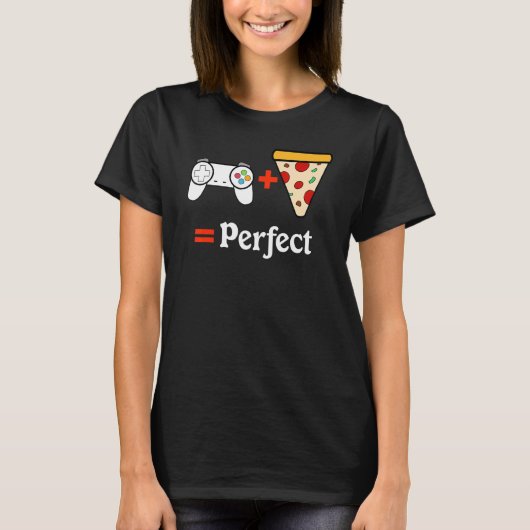 Video Games Gaming Controller Pizza Gamer T-Shirt (Vorderseite)