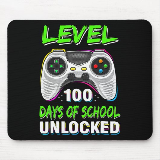 Video Games Level 100 Days of School Unlocks Mousepad (Vorne)