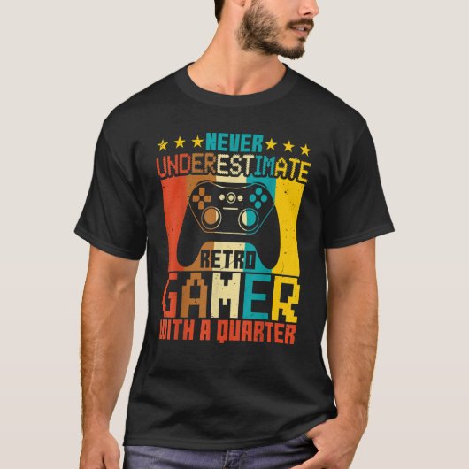 Video Games   Never Underestimate Retro Gamer Gami T-Shirt (Vorderseite)