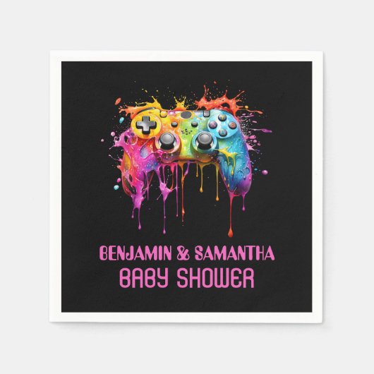 Video Games Pink Girl Baby Dusche Serviette (Vorderseite)