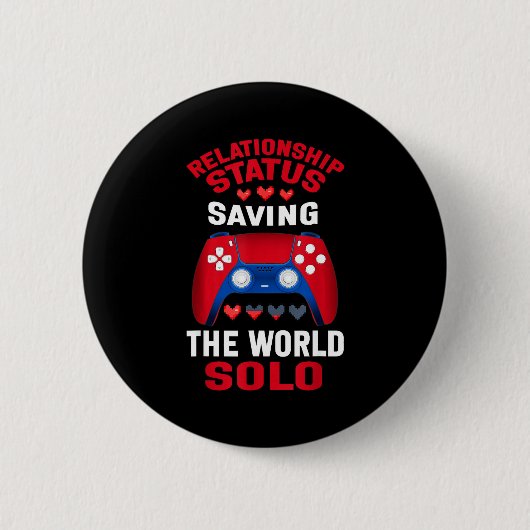 Video Games Valentines Day Gamer Gaming  Button (Vorderseite)