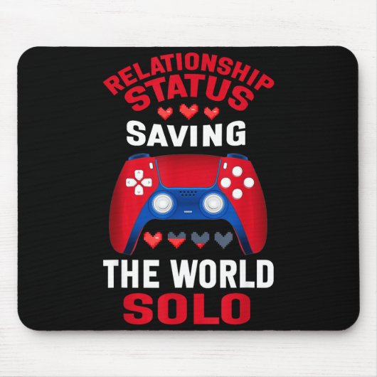 Video Games Valentines Day Gamer Gaming  Mousepad (Vorne)