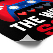 Video Games Valentines Day Gamer Gaming  Poster (Ecke)