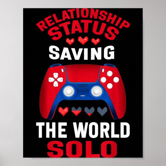 Video Games Valentines Day Gamer Gaming  Poster (Vorne)