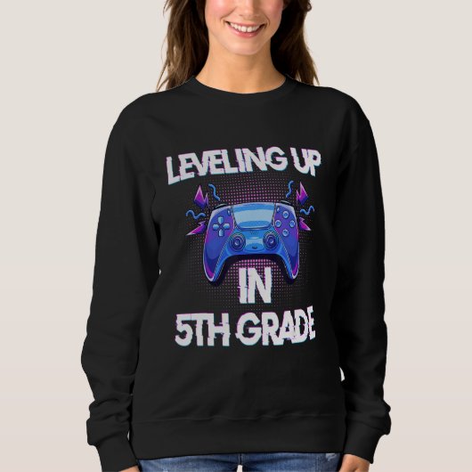 Video Gaming   for students Leveling up in Fifth G Sweatshirt (Vorderseite)