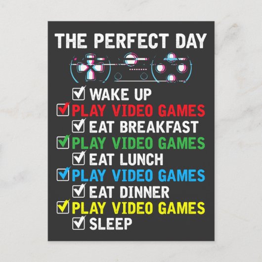 Video Gaming Kids Funny Gamer Postkarte (Vorderseite)