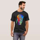 Video Glitch Skull Retro T-Shirt (Vorne ganz)