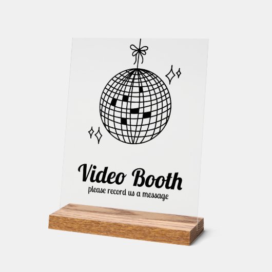 Video-Hochzeitsnachricht für Retro Disco Ball Acrylschild (Winkel)