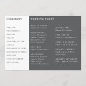 Video Kamera Foto Hochzeit Programm (Rückseite)