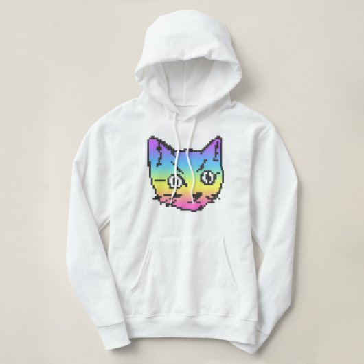 VIDEO KITTY CAT PIXEL ART HOODED SWEATSHIRT (Design vorne)