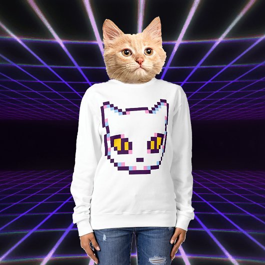 VIDEO KITTY CAT PIXEL ART SWEATSHIRT -> VIDEO KITT