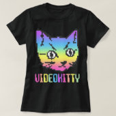 VIDEO KITTY CAT PIXEL ART T - SHIRT (Design vorne)
