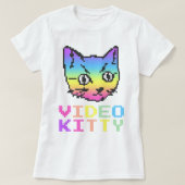 VIDEO KITTY CAT PIXEL ART T - SHIRT (Design vorne)