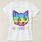 VIDEO KITTY CAT PIXEL ART T - SHIRT (Design vorne)