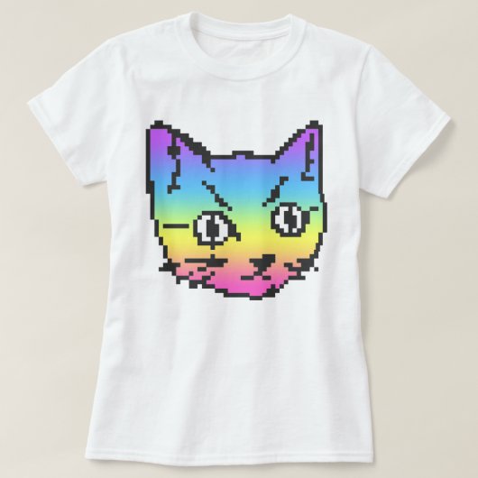 VIDEO KITTY CAT PIXEL ART T - SHIRT (Design vorne)