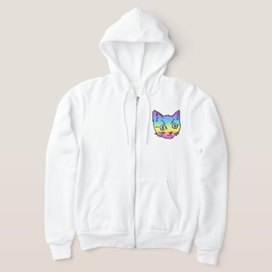VIDEO KITTY CAT PIXEL ART ZIP HOODIE (Ablage )