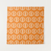 Video-Konferenz für Firmenlogo Orange Wandteppich (Vorderseite (Horizontal))