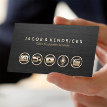 Video Production Services Gold Icons Black Metal