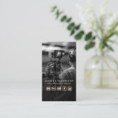 Video Production Services Gold Icons Blue Metal Visitenkarte (Stehend Vorderseite)