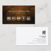 Video Production Services Gold Icons Brown Grunge Visitenkarte (Vorne/Hinten)