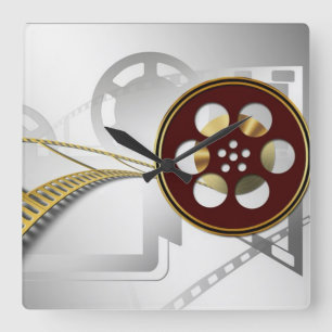 Video Reel Art Quadratische Wanduhr