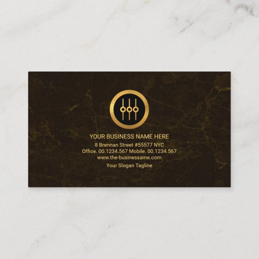 Video-Soundanzeige Brauner Granit Audio-Engineer Visitenkarte (Rückseite)