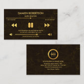 Video-Soundanzeige Brauner Granit Audio-Engineer Visitenkarte (Vorne/Hinten)