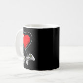 Video-Spiel-Controller-Herz-Gamer-Geschenkboten Kaffeetasse (Vorderseite Links)