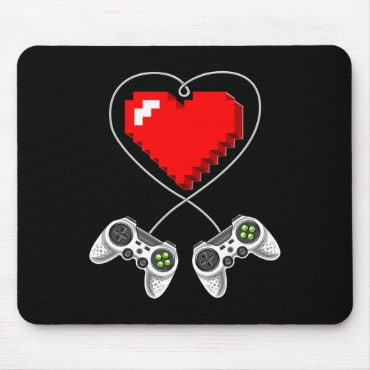 Video-Spiel-Controller-Herz-Gamer-Geschenkgutschei Mousepad (Vorne)