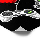 Video-Spiel-Controller-Herz-Gamer-Geschenkgutschei Poster (Ecke)