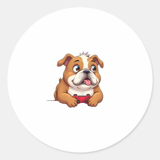 Video-Spiele für Hunde (4) Runder Aufkleber (Vorderseite)