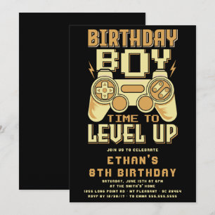 Video-Spiele Level Up Geburtstagseinladung Einladung