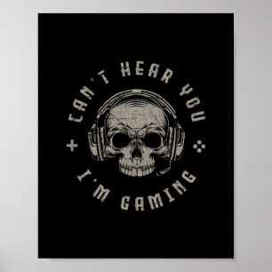 Video Spiele Schädel Lustiges Gamer-Geschenk Kann  Poster
