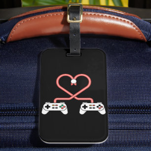 Video-Spieler Valentinstag mit Controllern Herz  Gepäckanhänger