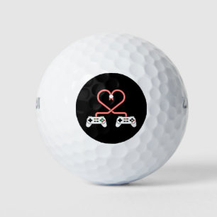 Video-Spieler Valentinstag mit Controllern Herz Golfball