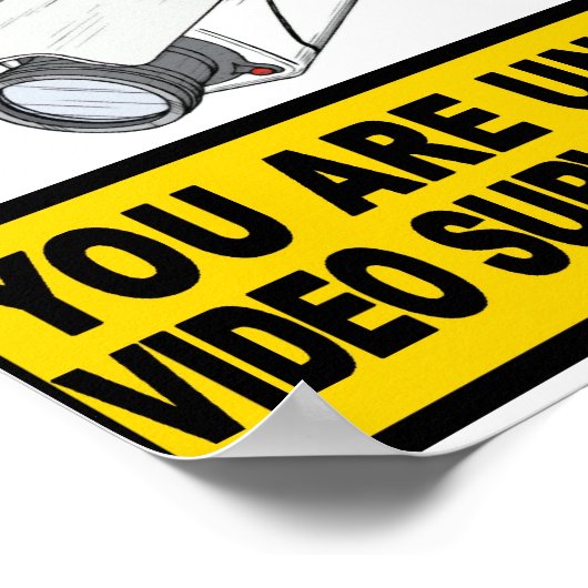 Video Sureillance Security Notice Sign Poster (Ecke)