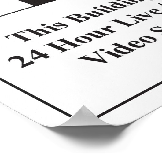 Video Surveillance Sign Poster (Ecke)
