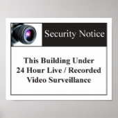 Video Surveillance Sign Poster (Vorne)