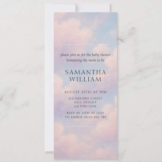 Video zum Download von Heaven Baby Shower Einladung (Rückseite)