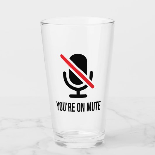 Videoanruf, Arbeit von Zuhause, du bist auf Mute Glas (Vorderseite)