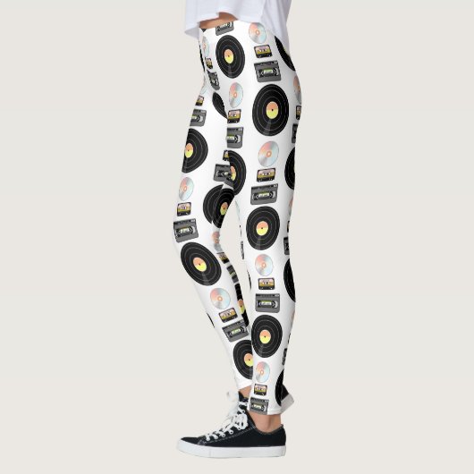 Videoband Vinyl LP Muster Leggings (Links)