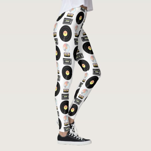 Videoband Vinyl LP Muster Leggings (Rechts)
