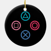 Videogame Button Pad Keramik Ornament (Hinten)