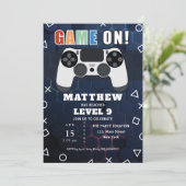 Videogame Controller Geburtstagsfeier Einladung (Stehend Vorderseite)