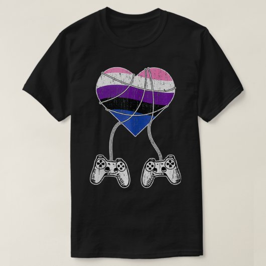 VideoGame Controller Genderfluid Pride Gaming LGBT T-Shirt (Design vorne)