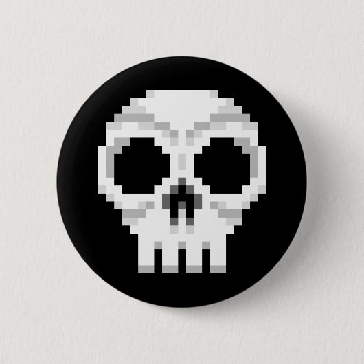 Videogame Death Skull - Pixel Art Button (Vorderseite)