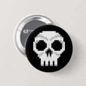 Videogame Death Skull - Pixel Art Button (Vorne & Hinten)