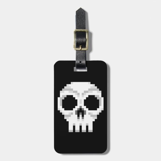 Videogame Death Skull - Pixel Art Gepäckanhänger (Vorderseite vertikal)