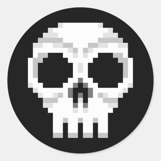 Videogame Death Skull - Pixel Art Runder Aufkleber (Vorderseite)