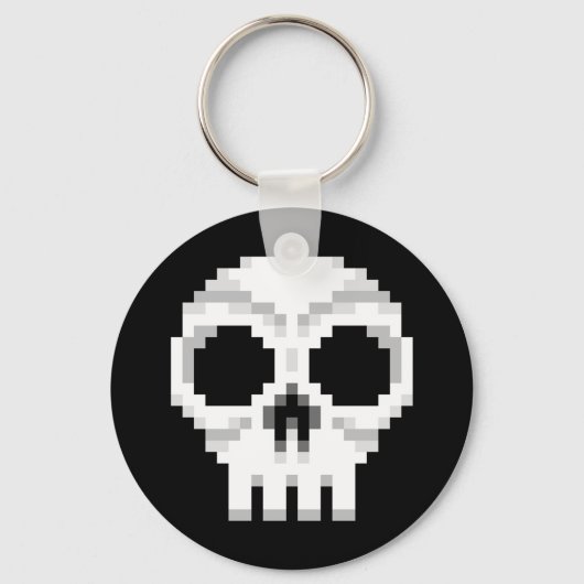 Videogame Death Skull - Pixel Art Schlüsselanhänger (Vorderseite)